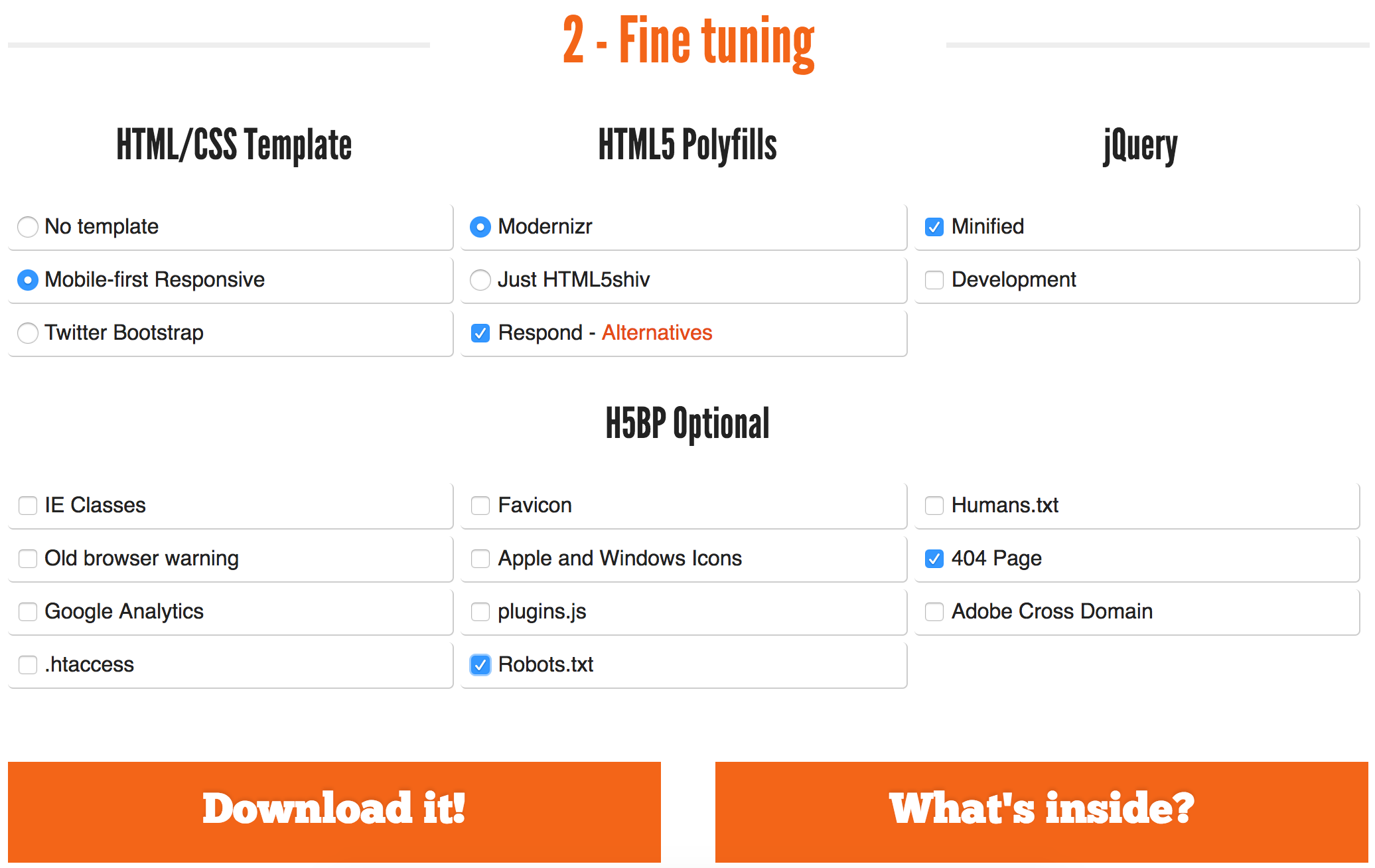 Bootstrap config